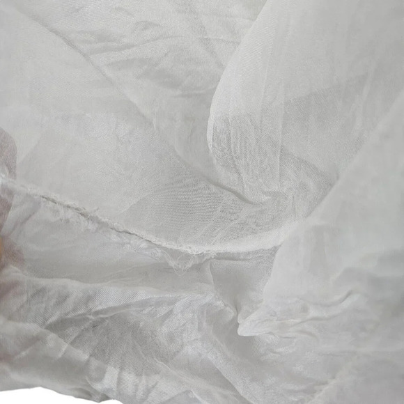 M for Bolide White Silk Blouse Tunic 3/4 Sleeve Scoop Neck Sequin Size Large - Picture 7 of 12